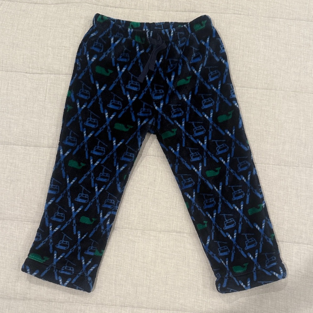 Vineyard Vines Fleece Blue and Green Ski Patterned Pajama Pants